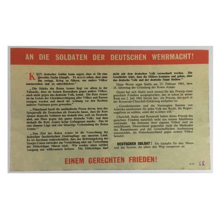 Original WW2 British Air Drop Propaganda Leaflet. - Code G.12 [1942].