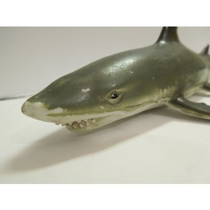 Lot of 2 Vintage Tiger Shark Plastic Toy Figures - Made in China - Ocean Animal