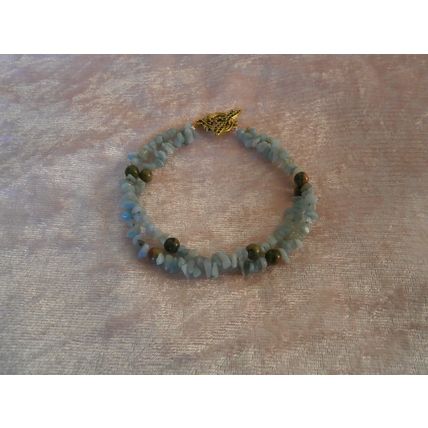 Handmade Amazonite & Unakite Bracelet