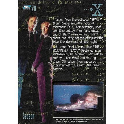 TOPPS TRADING CARD : THE X FILES : Card No. 70 .
