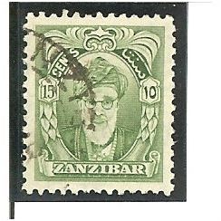 Zanzibar 1952 15c Green Used SG 341 Sultan Khalif Bin Harub