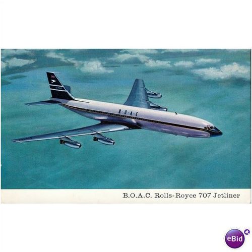 GB Postcard - B.O.A.C. 707 Jetliner