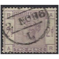 1883 SG189 2d Lilac Fine Used Check Letters "RA".