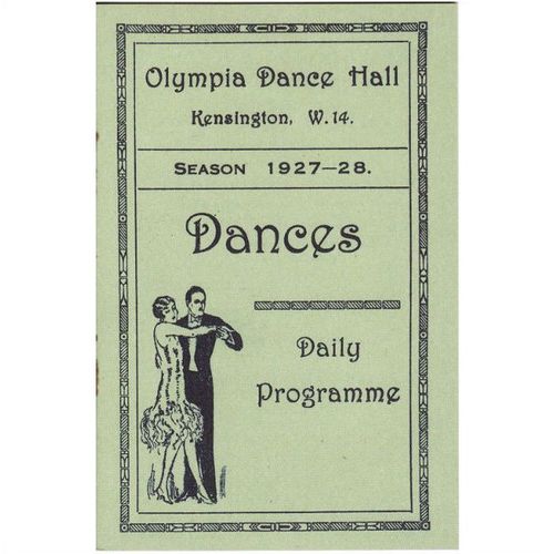 LONDON Olympia Dance Hall 1927 - 1928 Kensington Daily Programme