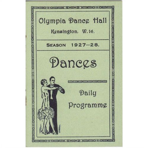 LONDON Olympia Dance Hall 1927 - 1928 Kensington Daily Programme