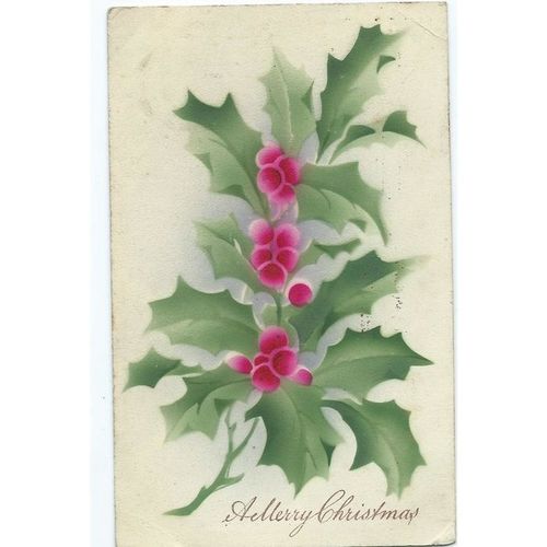 greetings postcard xmas posted 1904 holly german