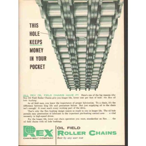 chain belt company 1962 rex hole keeps money pocket gas oil vintage ad