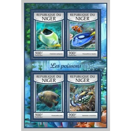NIGER 2017 SHEET MNH FISHES POISSONS PEIXES PECES MARINE LIFE