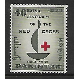 PAKISTAN 1963 CENTENARY OF RED CROSS 40p RED AND OLIVE SG 187 M / MINT