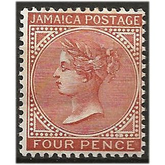 Jamaica 1885 SG22b 4d Red-Brown Wmk Crown CA Mounted Mint .. ..