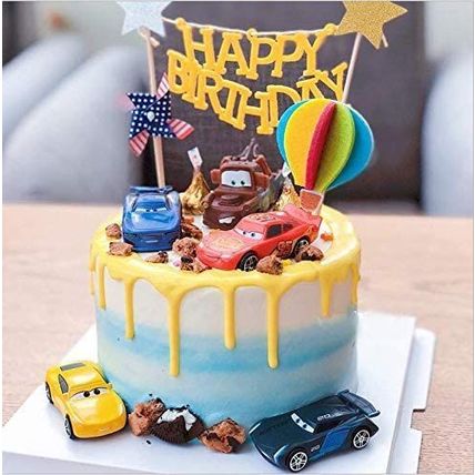 Latest Children 14pcs Cars Cake Topper Kids Play Action Figure Figurine Party Bi