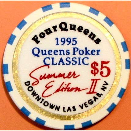 Four Queens. $5 Casino Chip. Las Vegas, NV. Poker Classic 1995. X71.