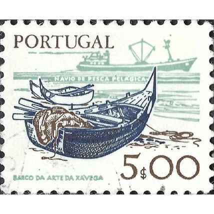 PORTUGAL, Old and modern, fishing, white 1978, 5Esc