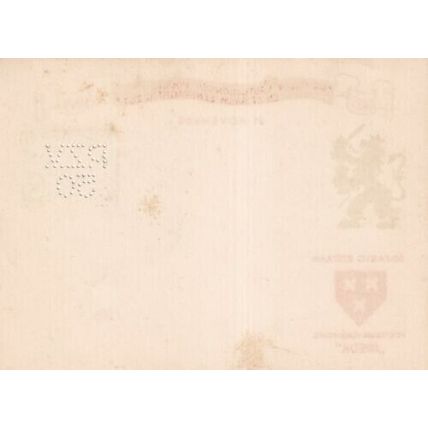 Netherlands 1943 Breda anniversary Postal Card Special cancel with PZV 50 Perfin