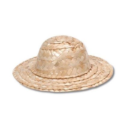 Straw Woven Round DOLL Hat 6'' Darice #2816