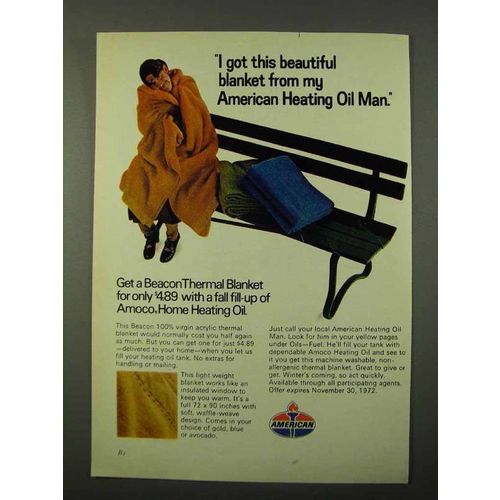 1972 American Oil Ad - This Beautiful Blanket