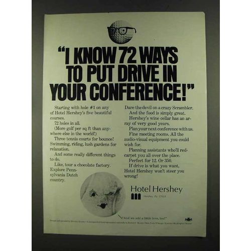 1972 Hotel Hershey Ad - Put Drive in your Conference