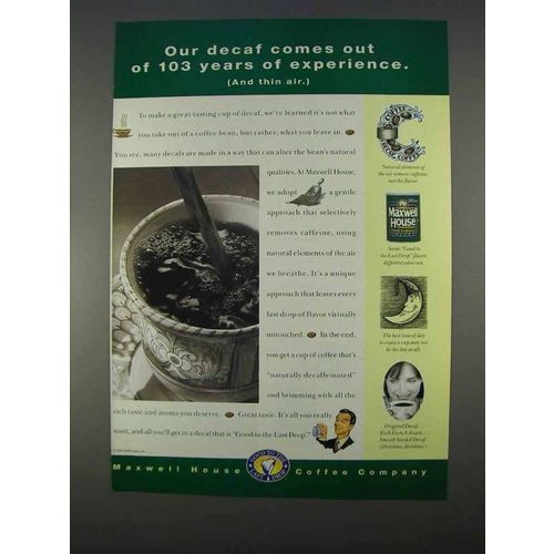 1996 Maxwell House Coffee Ad - 103 Years of Experience
