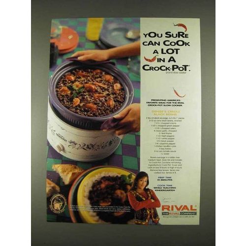 1996 Rival Crock-Pot Ad - Denise's Creole Black Beans