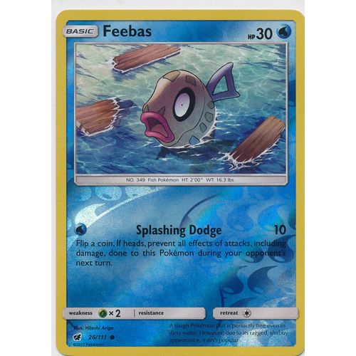 Pokemon Sun & Moon Crimson Invasion 26/111 Feebas Rev Holo