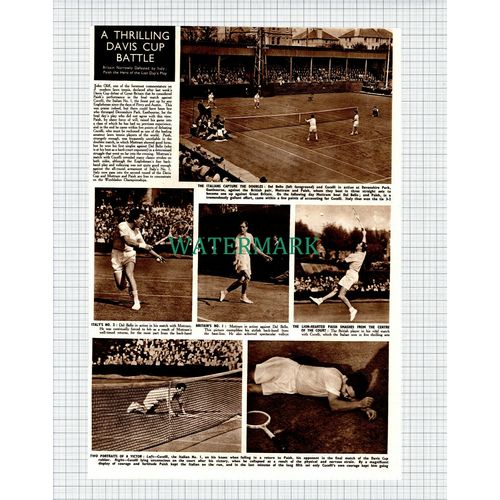 (X562) Tennis Davis Cup Italy Del Bello Cucelli Mottram Paish - 1950 Clip