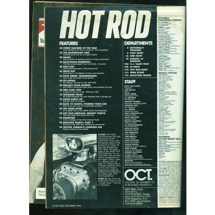 October 1979 HOT ROD Super Chevy V8 Sullivans 1967 Nova Yamaha Lowrider 650