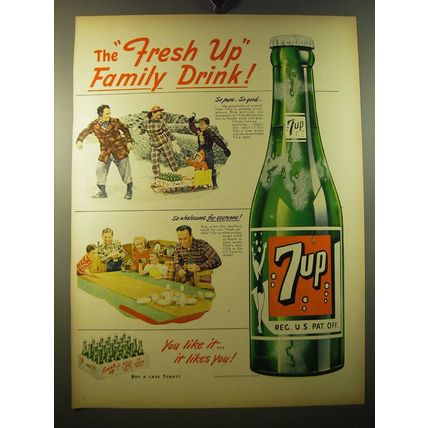 1950 7up Soda Ad - The fresh up family drink
