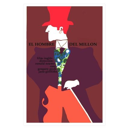 Spanish Movie Poster"MILLION $$$ Man"Expressionist art.Millon y Medio from Banks