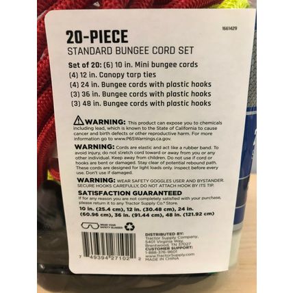 JobSmart 20-Piece Standard Bungee Cord Set