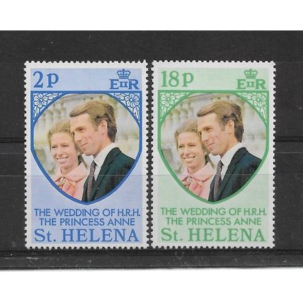 St Helena.1973 Royal Wedding set of 2.Unmounted Mint.July22