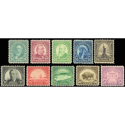 1931, Mint NH - High Value Rotary Stamp Set of 10 Stamps Scott 692-701
