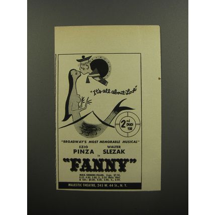 1956 Fanny Play Ad - It's all about Love