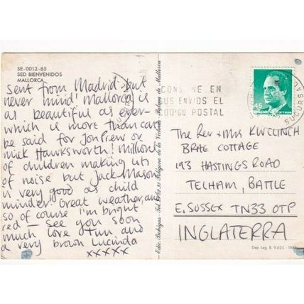 Mallorca Sed Bienvenidos Spain Postcard posted 1993 crease