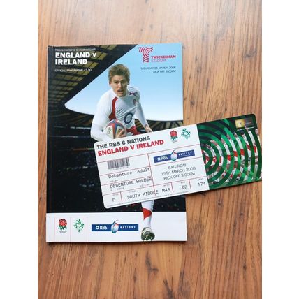 2008 England vs Ireland Six Nations Programme & Ticket, Twickenham, Rugby Union