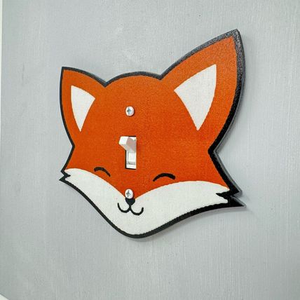 Fox Light Switch Cover Cute Adorable Tree Forest Cuddly Animal Face Kawaii Home
