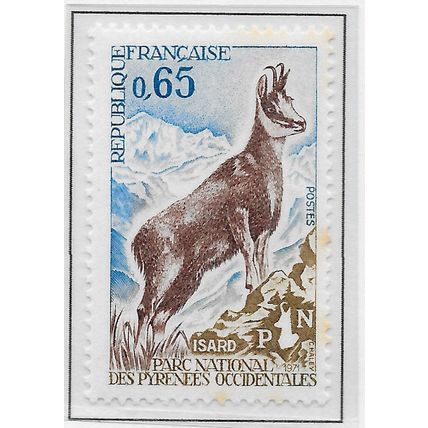 FRANCE 1971 MINT UNMOUNTED MNH NATURE PYRENEAN CHAMOIS tone spots