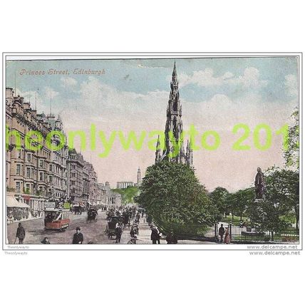 PRINCES STREET, EDINBURGH, SCOTLAND, 1907, Postcard