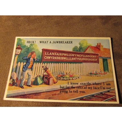 Valentines comic / humour Postcard - Welsh name issue - A Jawbreaker - Wales