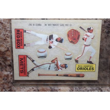 1984 topps baseball orioles rick dempsey/mets keith hernandez/red sox wade boggs