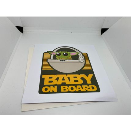 Star Wars the Mandalorian Baby Yoda baby on board car sticker x2