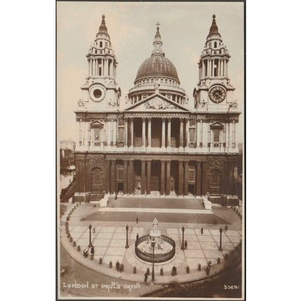 St Paul's Cathedral, London, c.1920s - Photochrom RP Postcard
