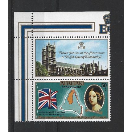 Aitutaki.SG227 50c Union Jack,Queen Victoria and island map.Unmntd Mint.Feb25