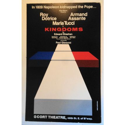 Kingdoms - 1981 Broadway Poster - Cort Theatre. Roy Dotrice, Armand Assante ...