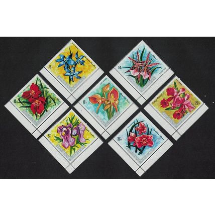 Burundi Orchids 7v Corners Airmail COMPLETE 1973 MNH SG#783-789
