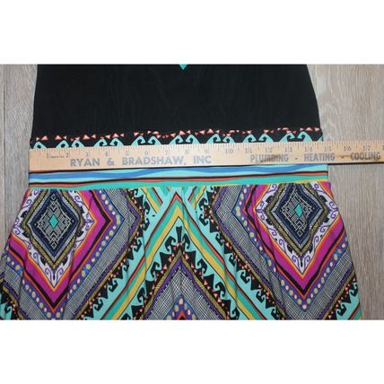 Women's Summer Cloths Maxi Dress Sleeveless southwest Aztec Design Size 12 BOHO