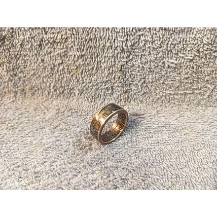 1982 Kennedy Half Dollars size 11-1/2 coin ring handmade mixed metals (A)
