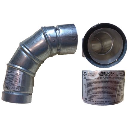 NEW! Selkirk 3" 103230 90° Adjustable Aluminum & Galv. Gas Vent Elbow