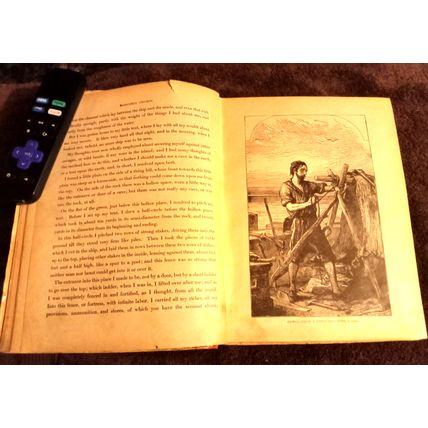 The Adventures Of Robinson Crusoe By Daniel Defoe Circa 1900 10" Tall Good Shape