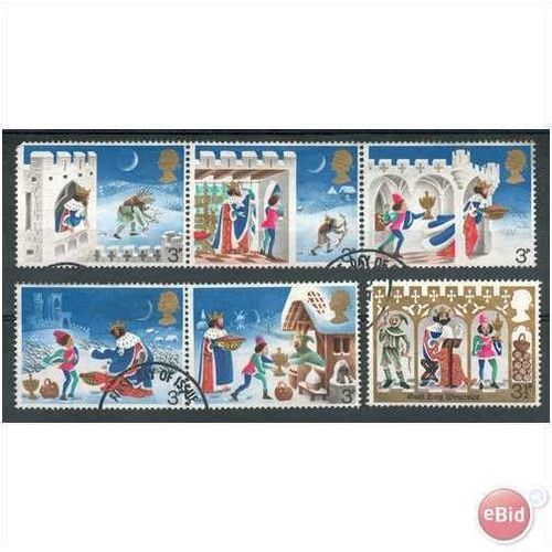 GB stamps 1973 - SG 943-948 - Christmas - Good King Wenceslas fine used
