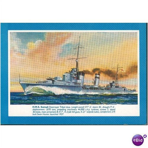 GB Postcard - HMS Somali